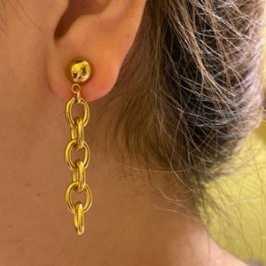 Gold Chain Link Earrings, Chain Earrings
